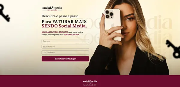 Landing pages de Camila Siciliano